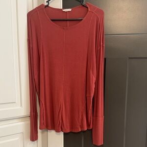 Easel Rust Long Sleeve Top
